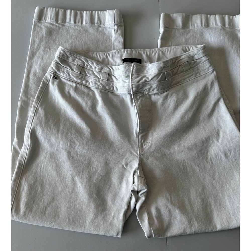 Tommy Hilfiger White Relaxed Straight Leg Pants Womens 8 29 Waist Casual Denim